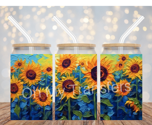 Sunflower Field UV DTF Cup Wrap