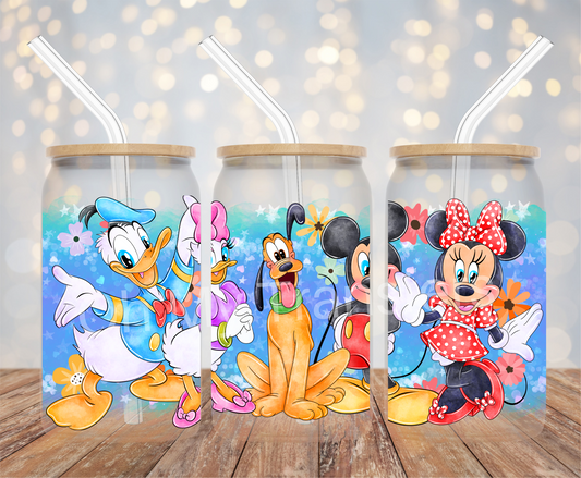 Mouse & Friends Blue Watercolour UV DTF Wrap