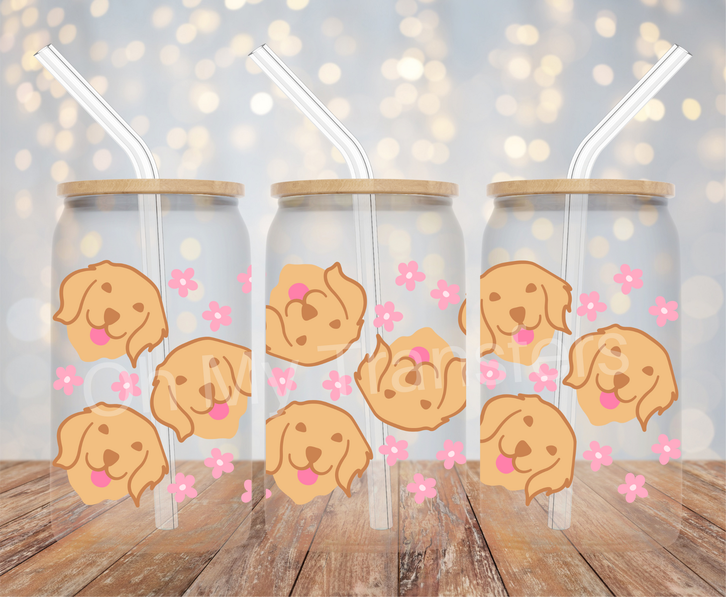 Golden Retriever UV DTF Cup Wrap