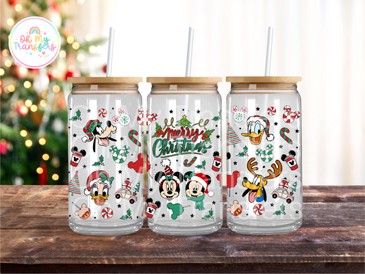 Mouse Cartoon Xmas UV DTF Cup Wrap