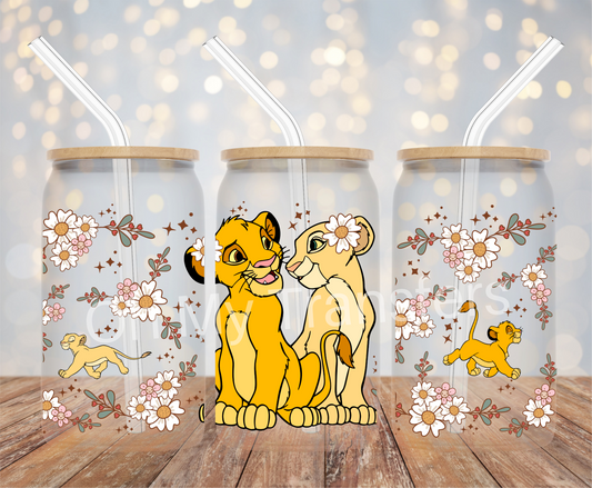 Lion Floral UV DTF Cup Wrap