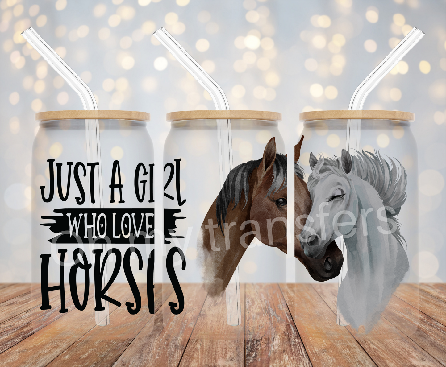 Just A Girl Who Loves Horses UV DTF Cup Wrap