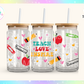 Teach Love Inspire Daisy Hearts UV DTF Cup Wrap