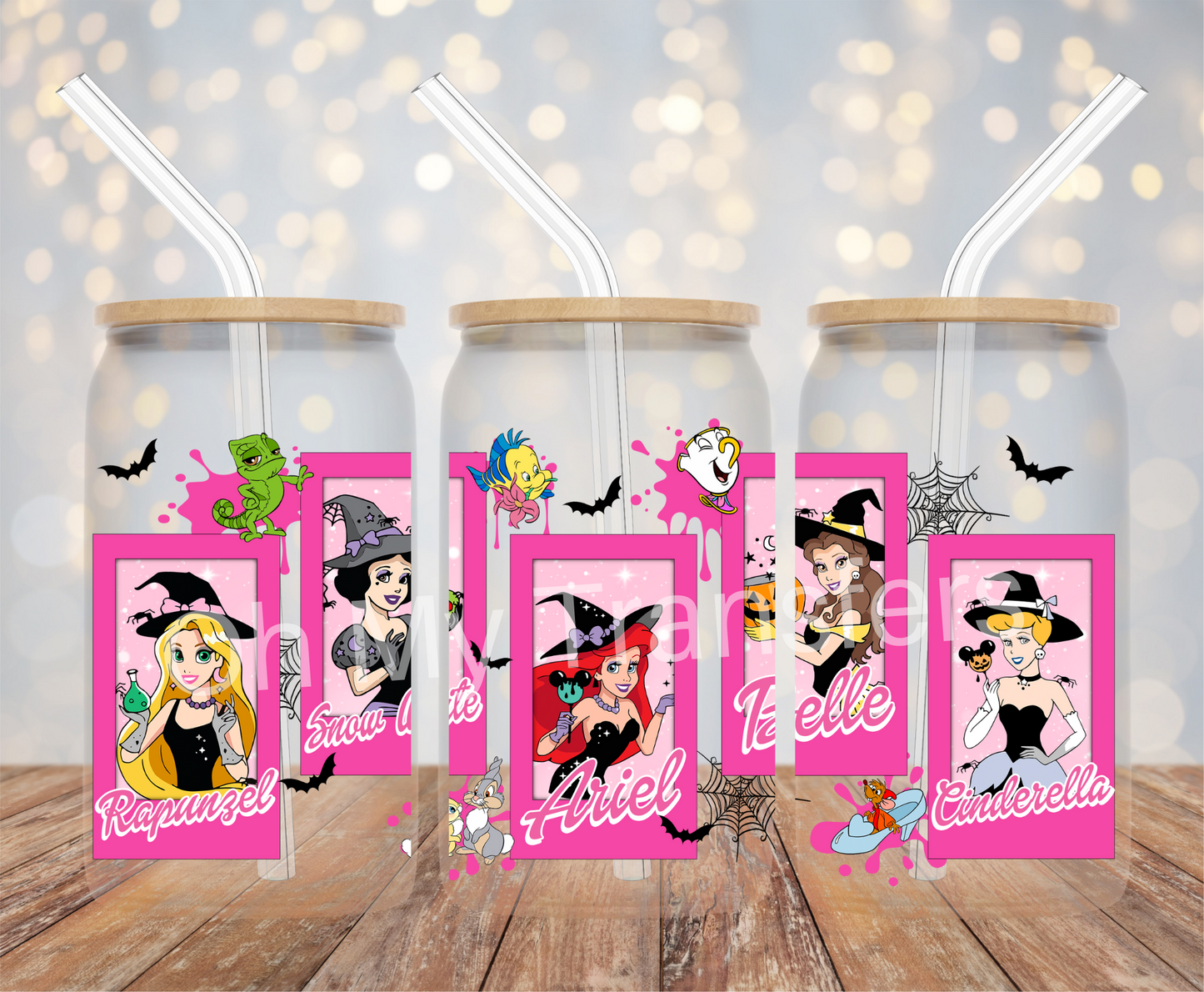 Princess Pink Cards UV DTF Cup Wrap