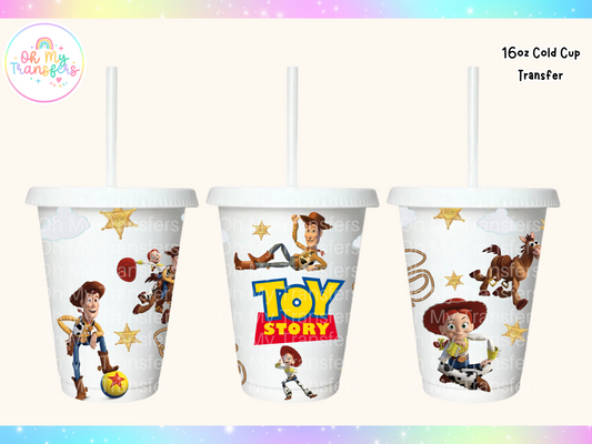 Toy Cartoon Western 16oz Cold Cup UV DTF Transfer