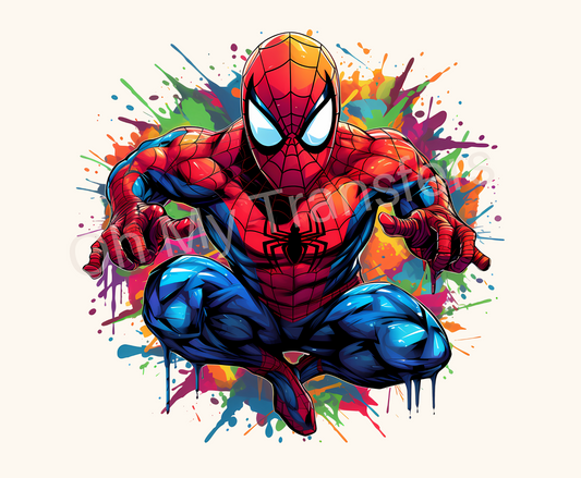 Spider Hero Colourful Background 4.5" UV DTF Decal