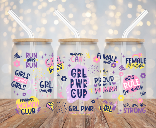 GRL PWR UV DTF Cup Wrap