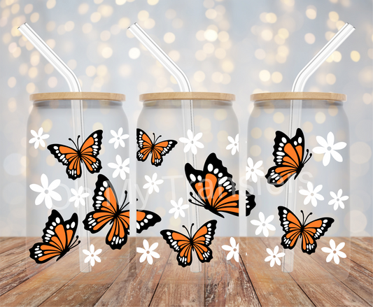 Monarch Butterfly UV DTF Cup Wrap