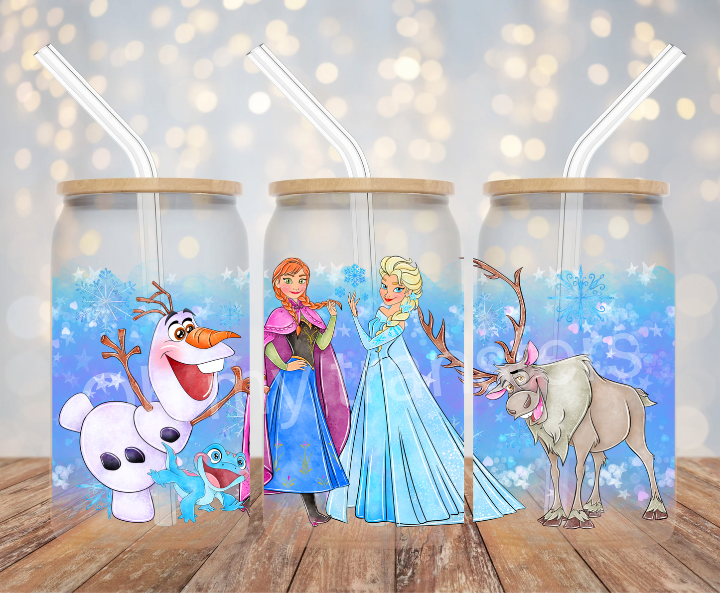 Frozen Watercolour UV DTF Cup Wrap