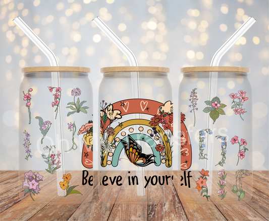 Believe In Yourself Rainbow UV DTF Cup Wrap