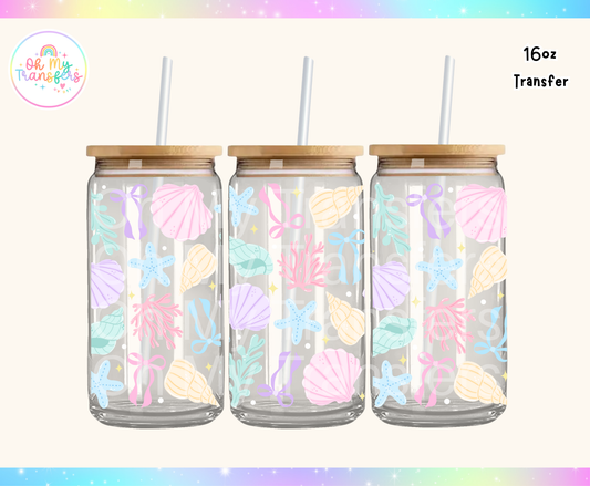 Seashells & Bows UV DTF Cup Wrap