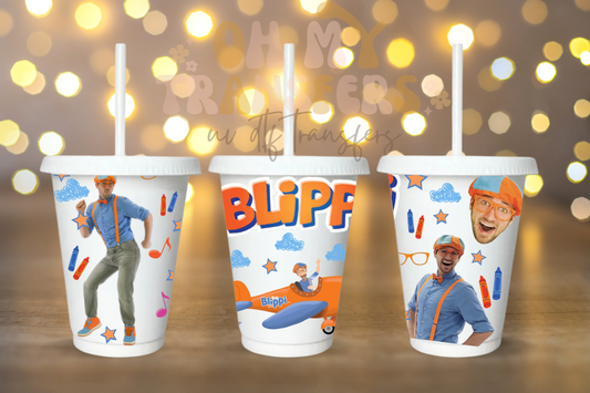 Blippi 16oz Cold Cup UV DTF Transfer