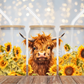 Highland Cow Sunflowers Cup Wrap