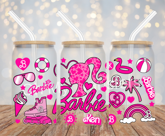 Pink Doll Icons UV DTF Cup Wrap