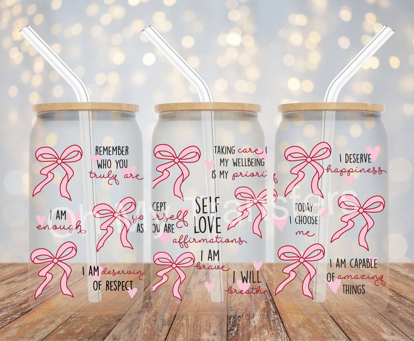 Self Love Bows UV DTF Cup Wrap