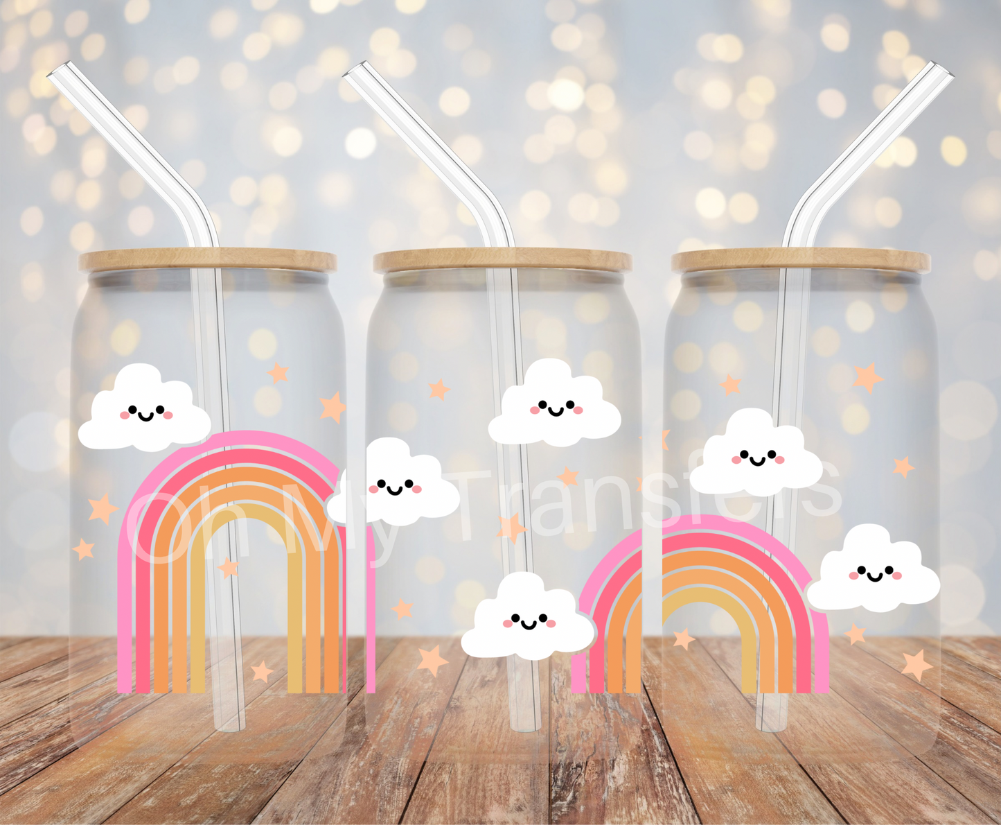 Clouds & Rainbows UV DTF Cup Wrap