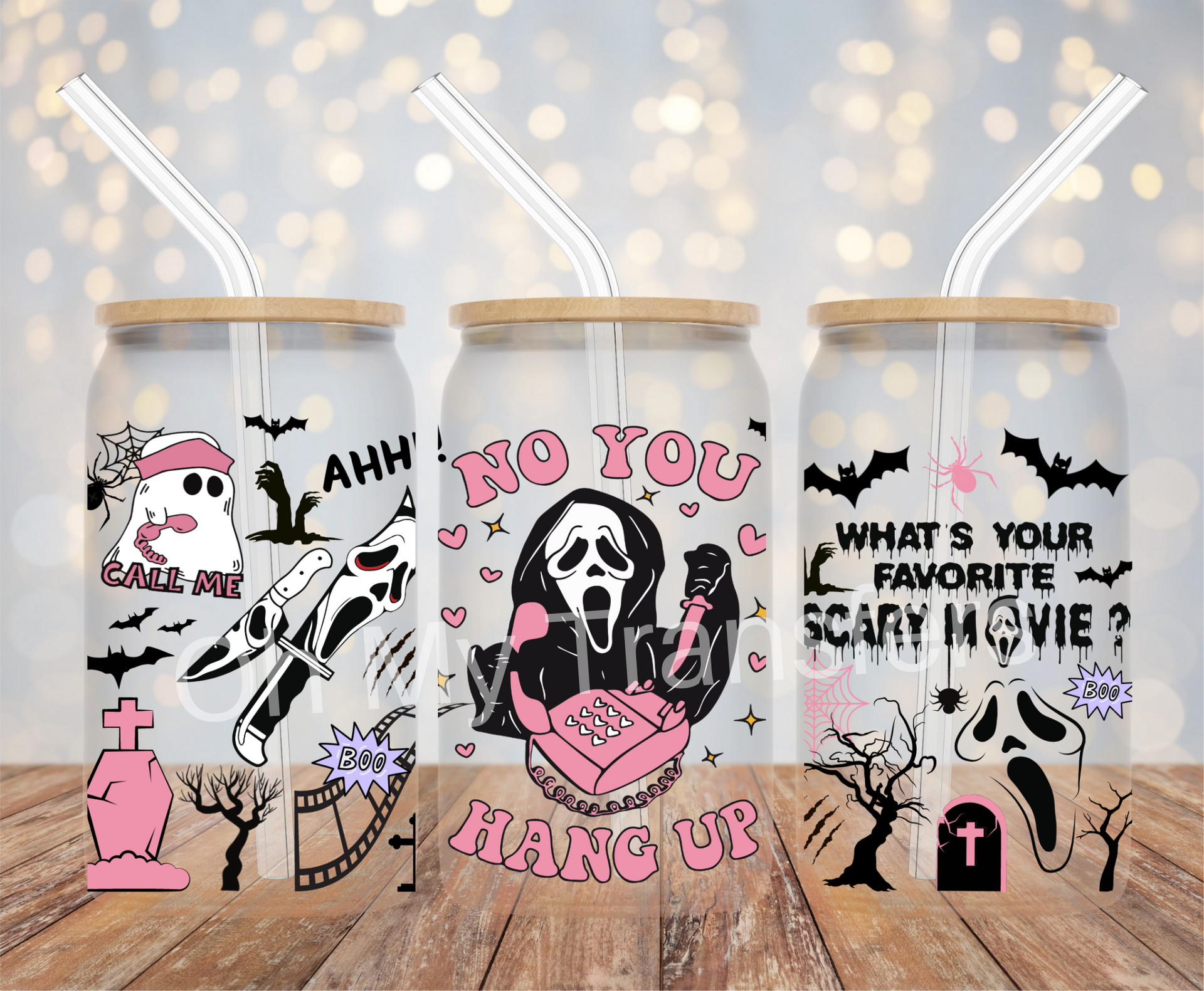 Ghostly Mouse and Bats UV-DTF Cup Wrap