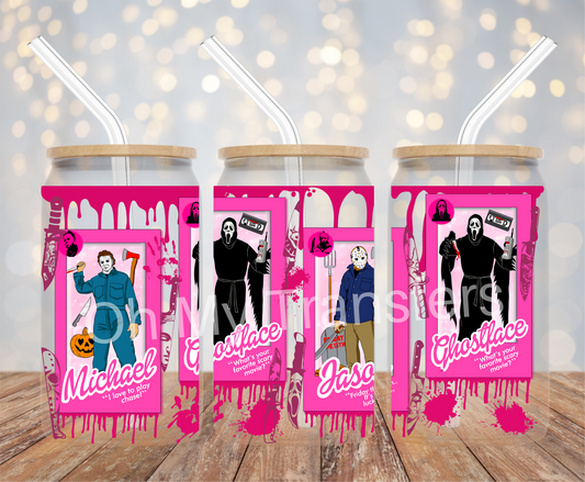 Pink Horror Drip UV DTF Cup Wrap