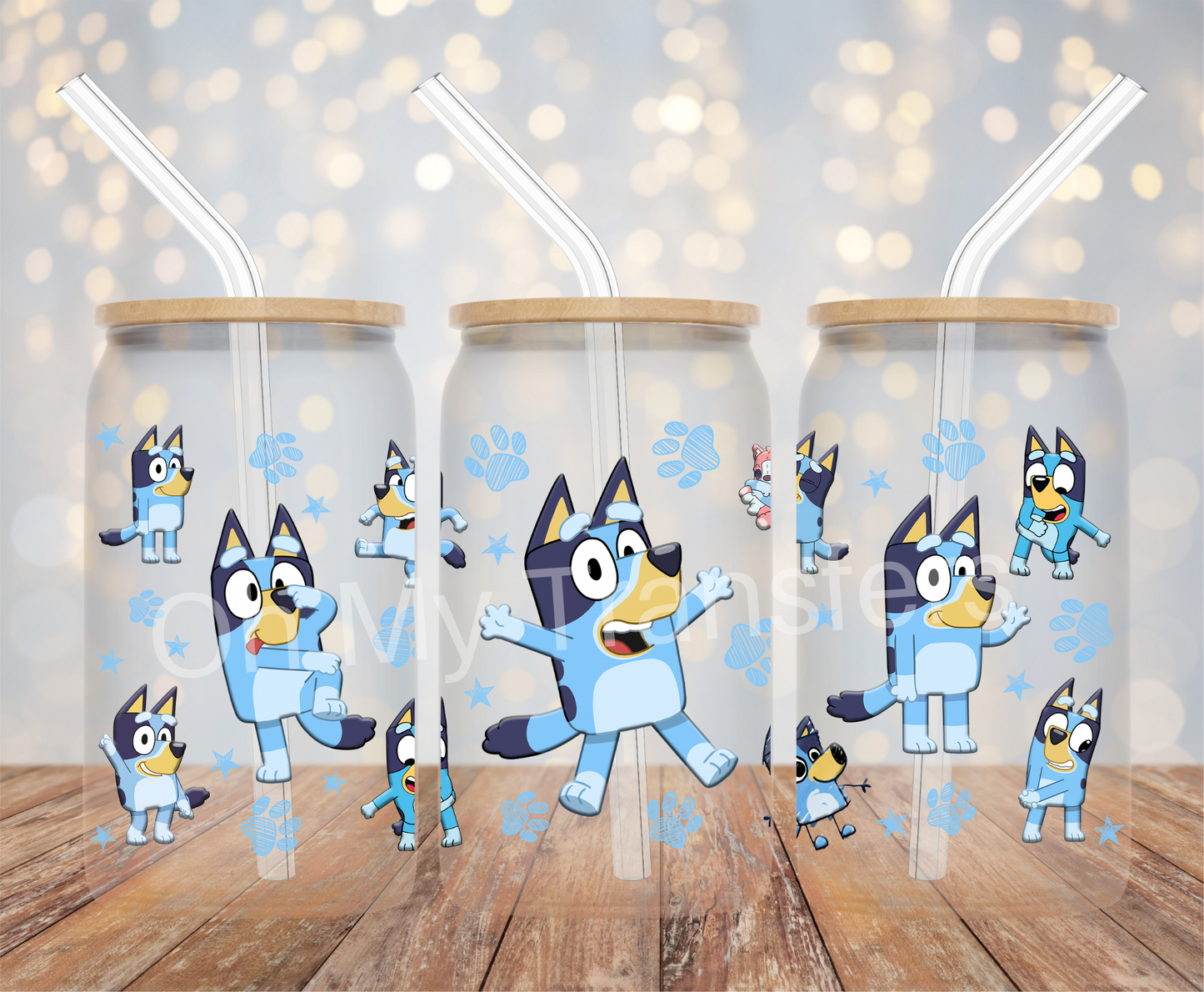 Blue Dog Blue Paws UV DTF Cup Wrap