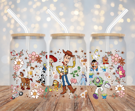 Toy Cartoon Floral UV DTF Cup Wrap