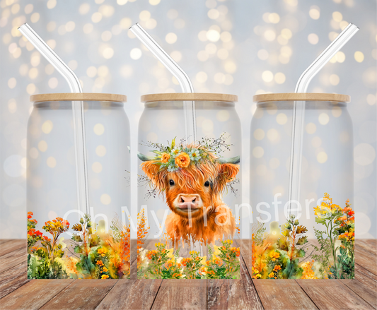 Highland Cow 1 UV DTF Cup Wrap