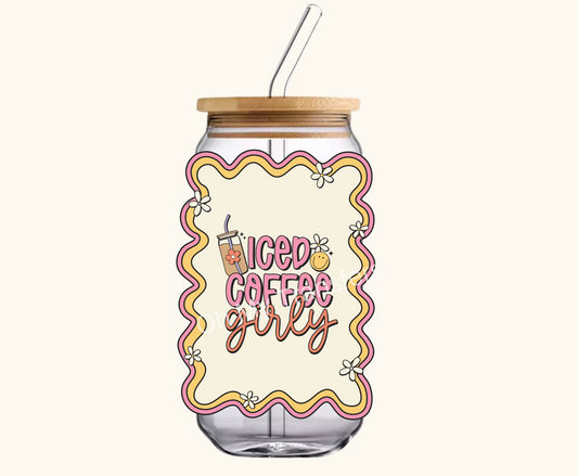 Iced Coffee Girly 4" UV DTF Decal