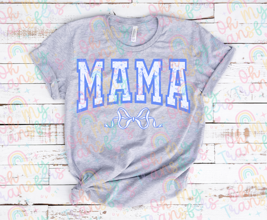 Mama Blue Bow DTF