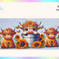 Baby Highland Cows & Sunflowers UV DTF Cup Wrap
