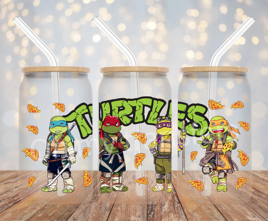 Turtles & Pizza UV DTF Cup Wrap