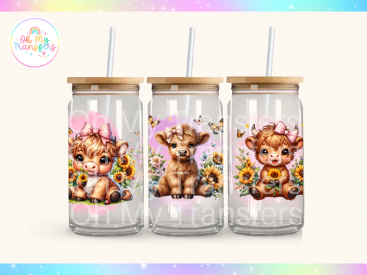 Baby Highland Cows UV DTF Cup Wrap