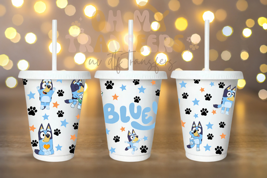 Blue Dog 16oz Cold Cup UV DTF Transfer