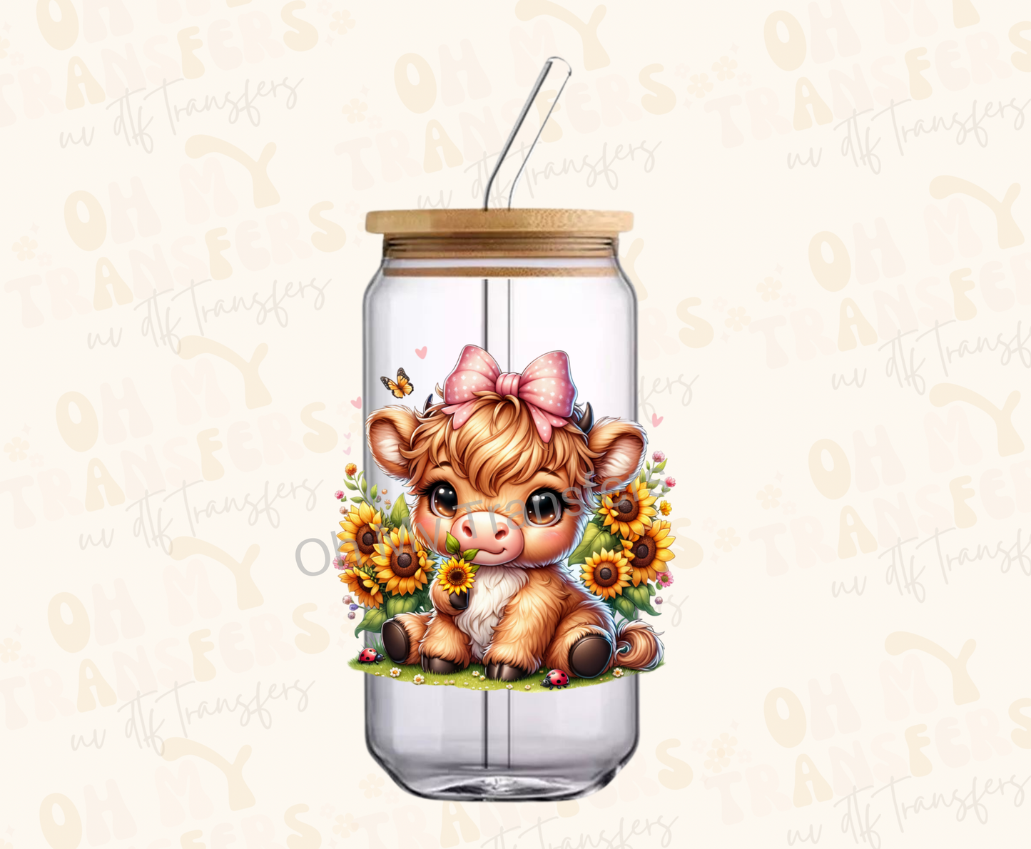 Shelly Baby Highland Cow UV DTF Decal