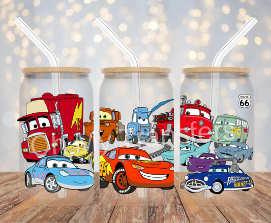 Car Cartoon 3 UV DTF Cup Wrap