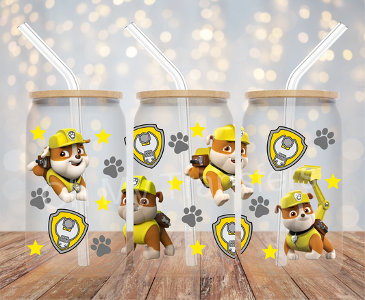 Rubble Paw Cartoon UV DTF Cup Wrap