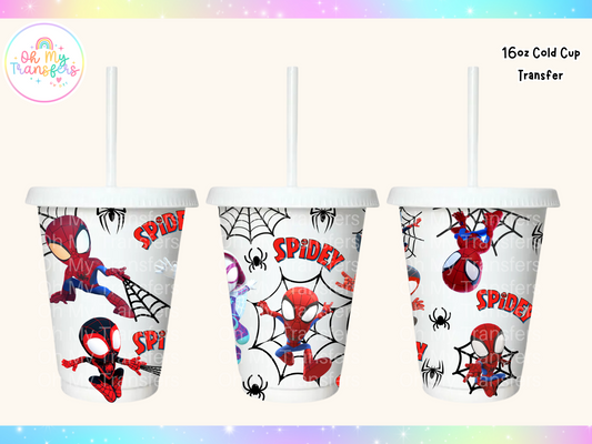 Spidey Webs 16oz Cold Cup UV DTF Transfer