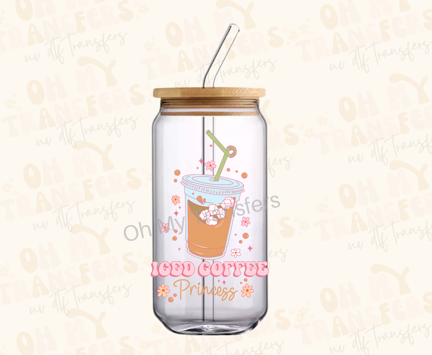 Iced Coffee Princess UV DTF Decal