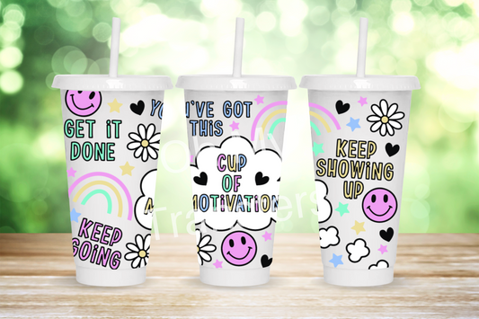 Cup Of Motivation 24oz UV DTF Wrap