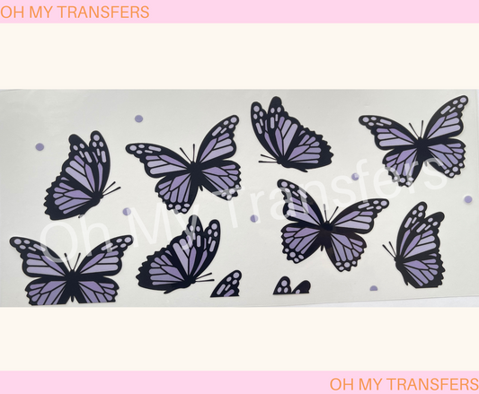 Butterfly Pale Purple UV DTF Cup Wrap