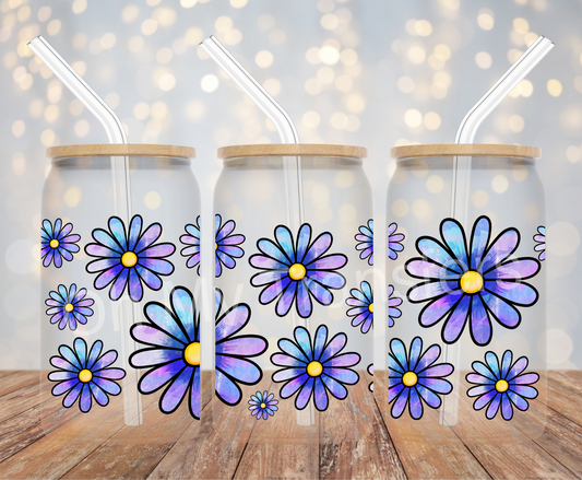 Flower Deep Purple UV DTF Cup Wrap