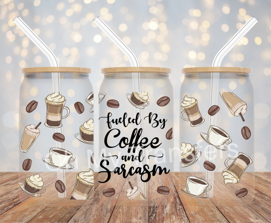 Coffee And Sarcasm UV DTF Cup Wrap